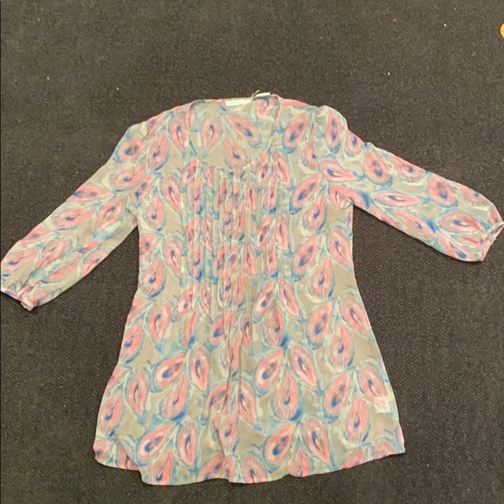 Sheer printed blouse